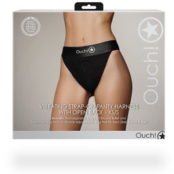 Ouch! Jockstrap vibrant Strap-On Open Back Noir